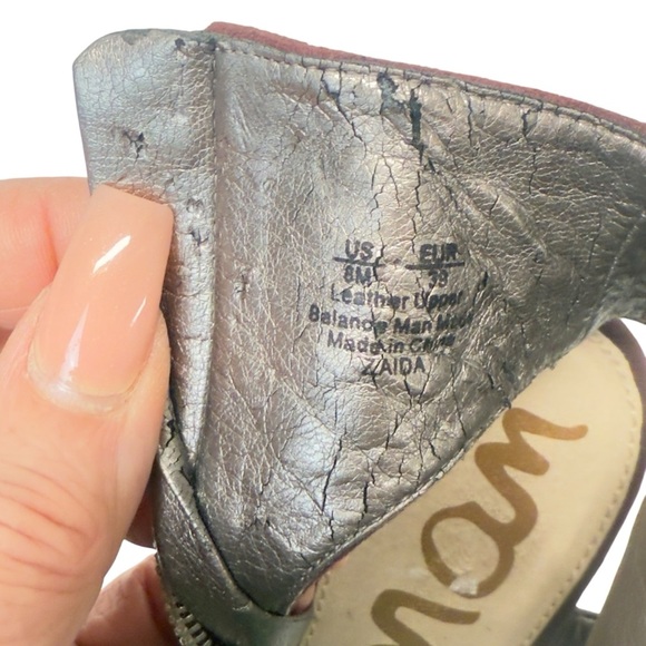 Sam Edelman Maroon Zaida Pointed-Toe Heels with Ankle Strap - Picture 9 of 10